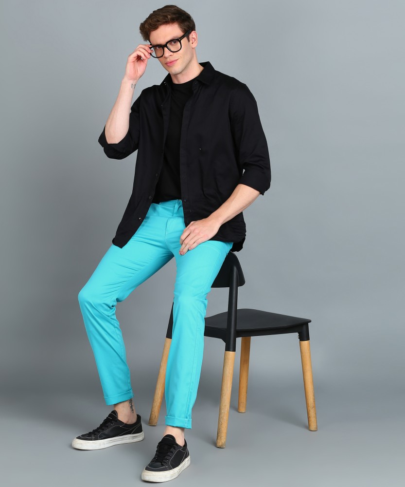 Urbano Fashion Slim Fit Men Blue Trousers - Buy Urbano Fashion Slim Fit Men  Blue Trousers Online at Best Prices in India