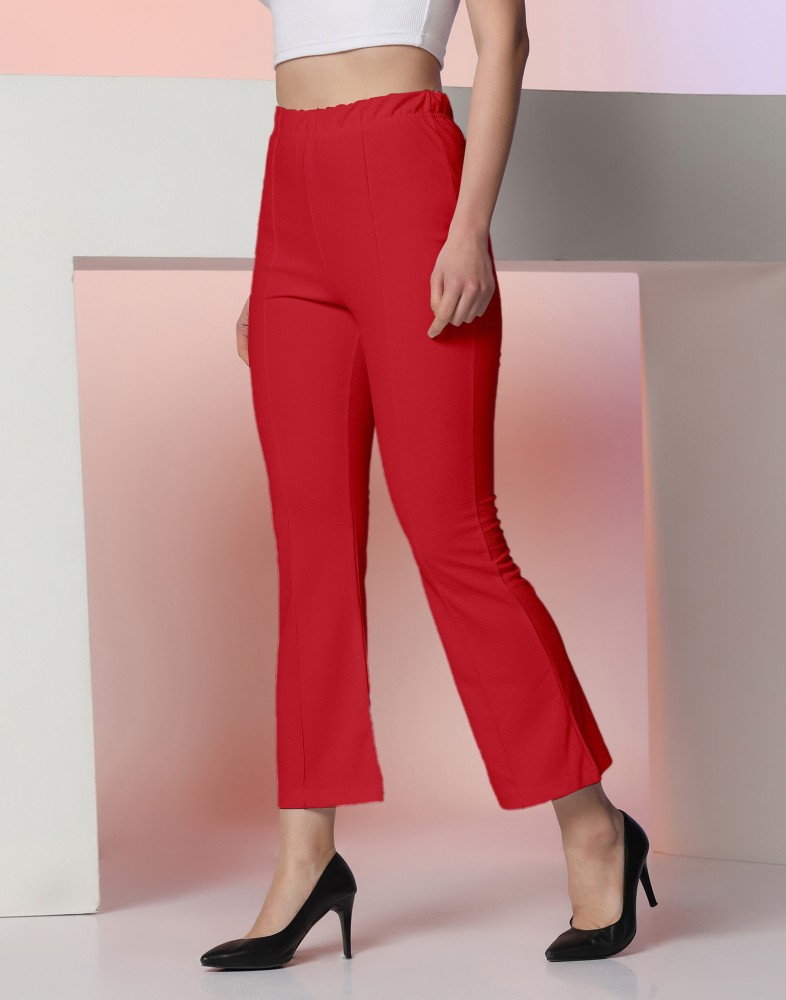 Women Red Trousers - Buy Women Red Trousers online in India