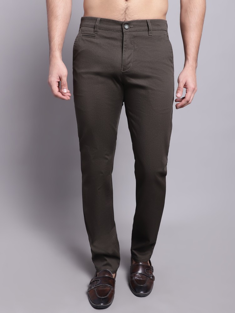 Buy Cantabil Dark Grey Mid Rise Cotton Trousers for Men Online  Tata CLiQ