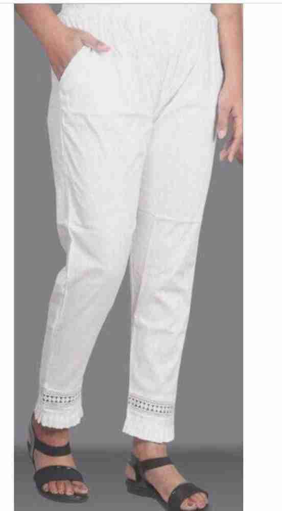 j4u Regular Fit Women White Trousers - Buy j4u Regular Fit Women