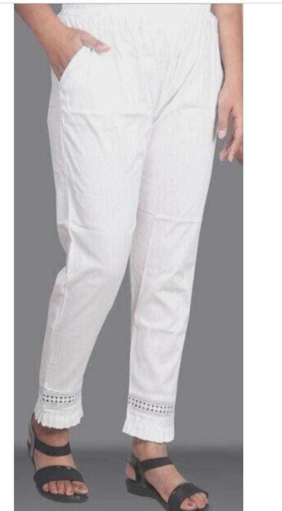 j4u Regular Fit Women White Trousers - Buy j4u Regular Fit Women White  Trousers Online at Best Prices in India