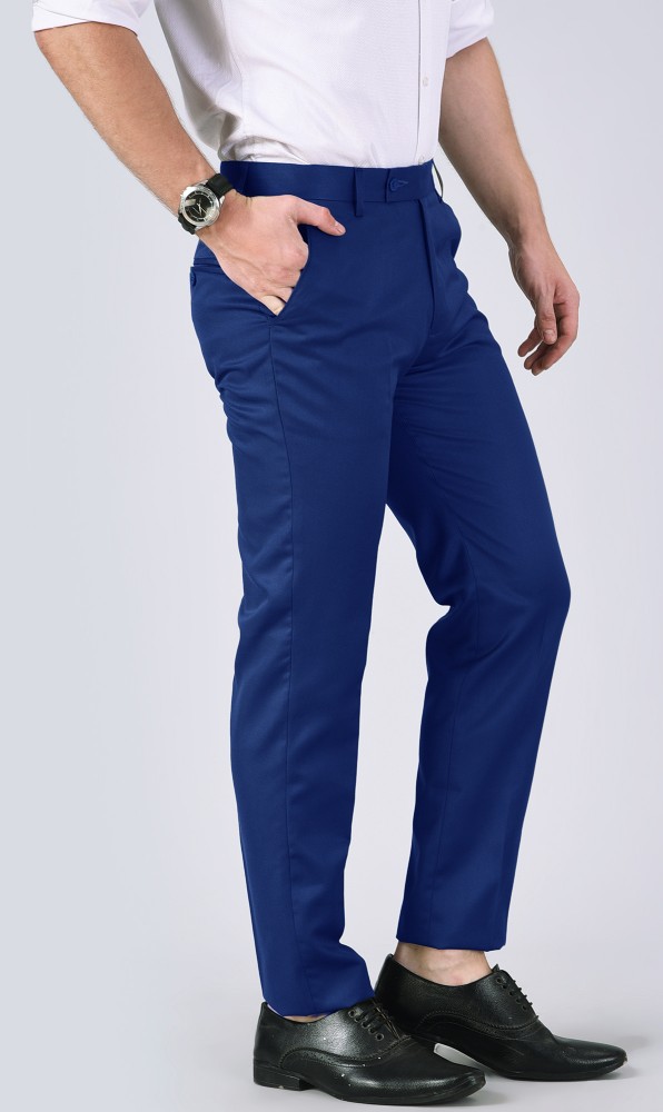 AD & AV Regular Fit Men Blue Trousers - Buy AD & AV Regular Fit