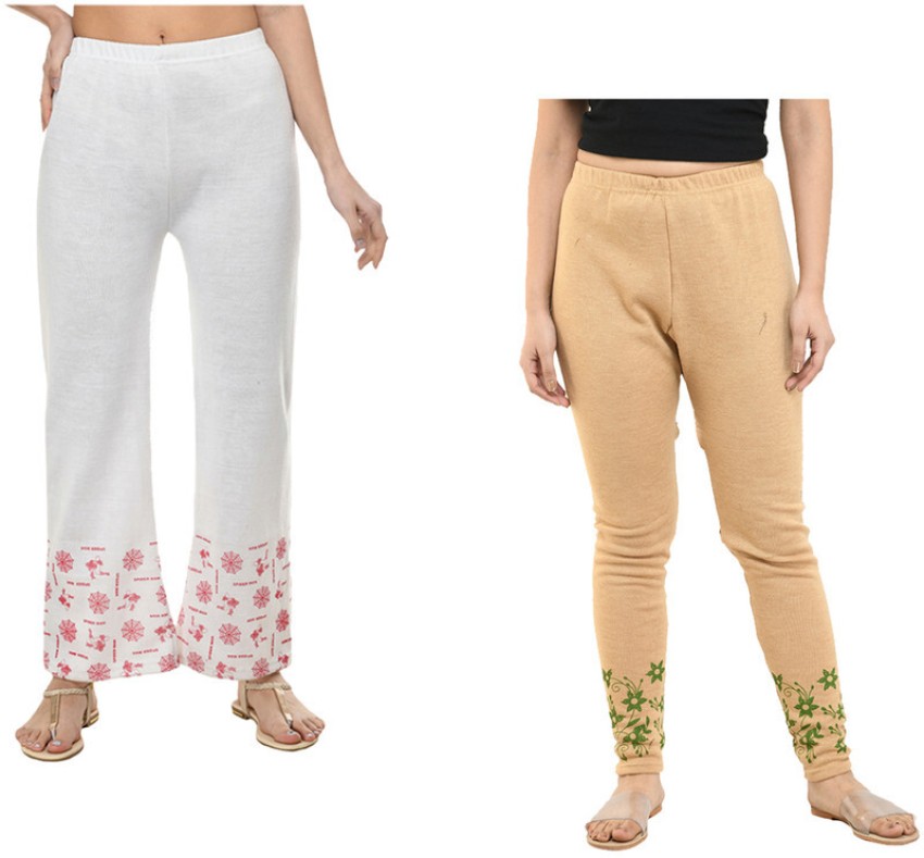 Buy Grey & White Trousers & Pants for Girls by INDIWEAVES Online