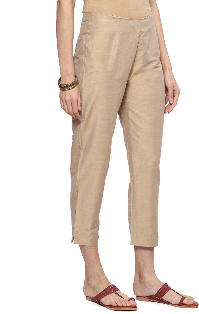 Buy Online Beige Cotton Pants for Women  Girls at Best Prices in Biba  IndiaKAMALTA15246AW19BEG