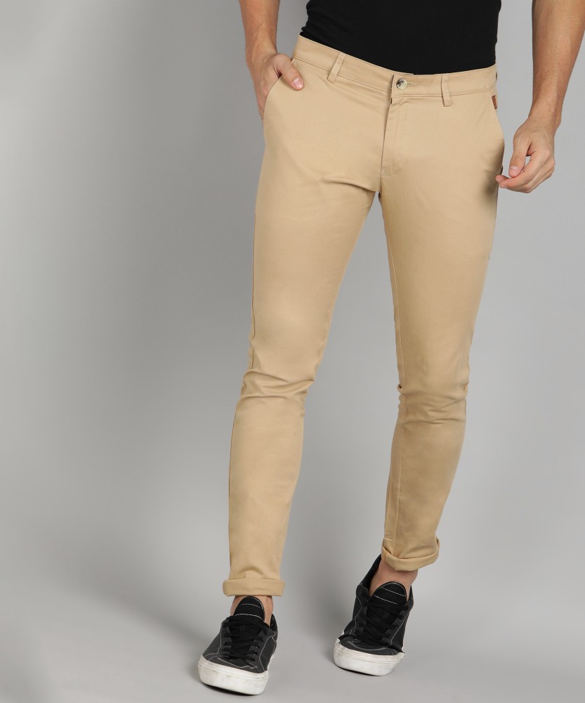 Urbano Fashion Slim Fit Men Beige Trousers - Buy Beige Urbano Fashion Slim  Fit Men Beige Trousers Online at Best Prices in India