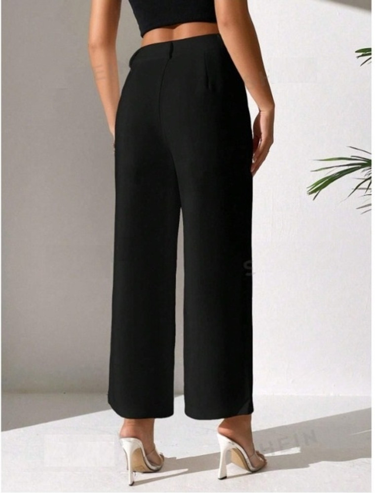 FOREMORE STYLE Straight Fit Women Black Trousers Buy FOREMORE STYLE Straight Fit Women Black Trousers Online at Best Prices in India Flipkart