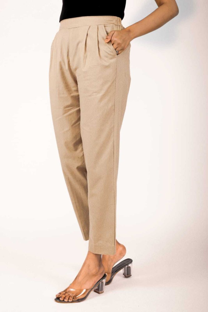 Buy JONAYA Women's Regular Casual Pants (J-TRO-Beige-S at