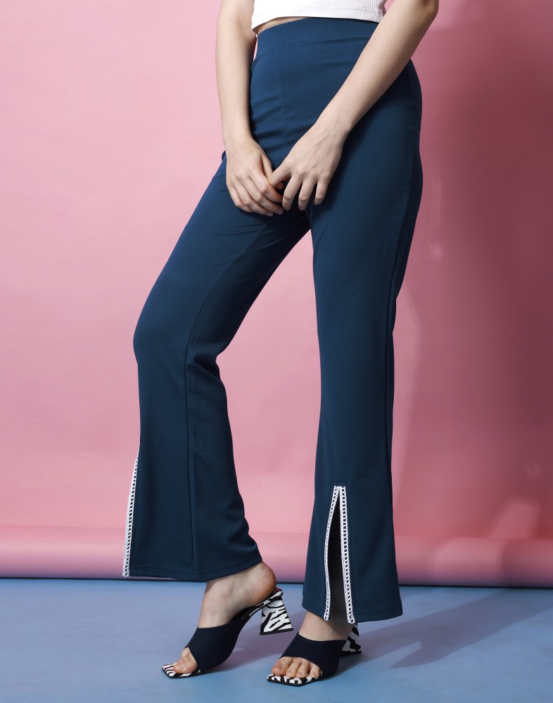 Samah Regular Fit Women Blue Trousers - Buy Samah Regular Fit