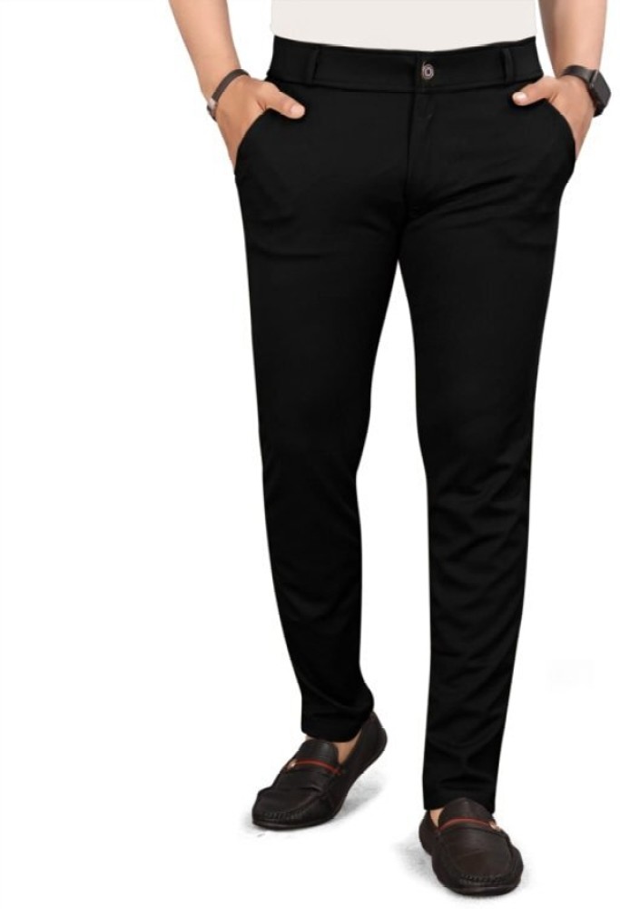 Dharmfeshion Slim Fit Men Black Trousers - Buy Dharmfeshion Slim