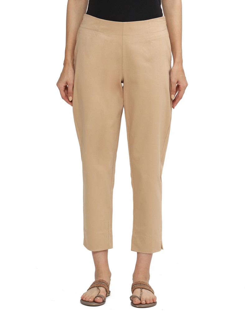 BIBA Regular Fit Women Beige Trousers  Buy BIBA Regular Fit Women Beige Trousers  Online at Best Prices in India  Flipkartcom