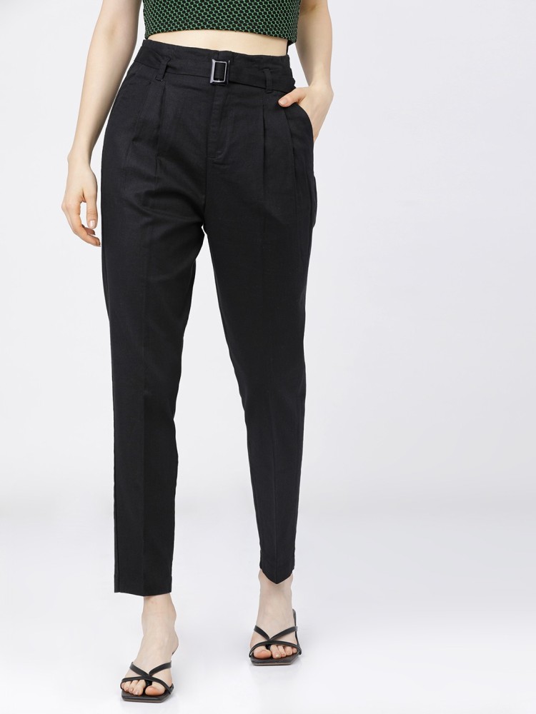 PullBear tapered pants in black and white stripe  ASOS