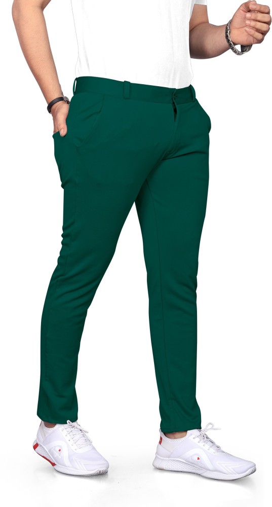 DhvaniArt Slim Fit Men Green Trousers  Buy DhvaniArt Slim Fit Men Green  Trousers Online at Best Prices in India  Flipkartcom