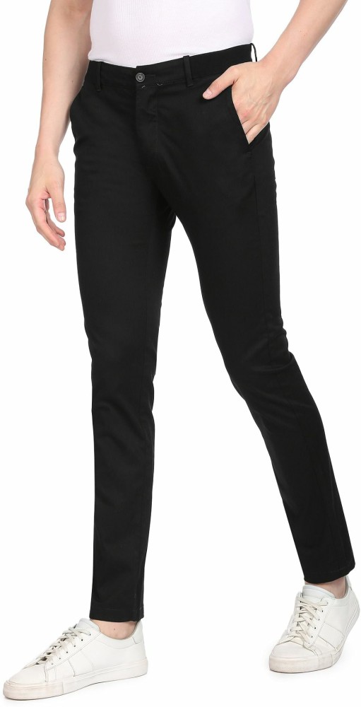 Buy Arrow Sports Men Black Low Rise Solid Casual Trousers  NNNOWcom