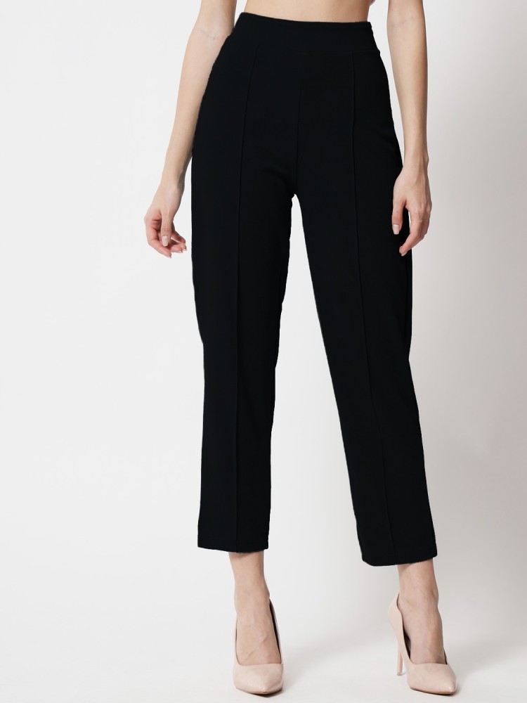 Shine N Show Regular Fit Women Black Trousers - Buy Shine N Show Regular  Fit Women Black Trousers Online at Best Prices in India