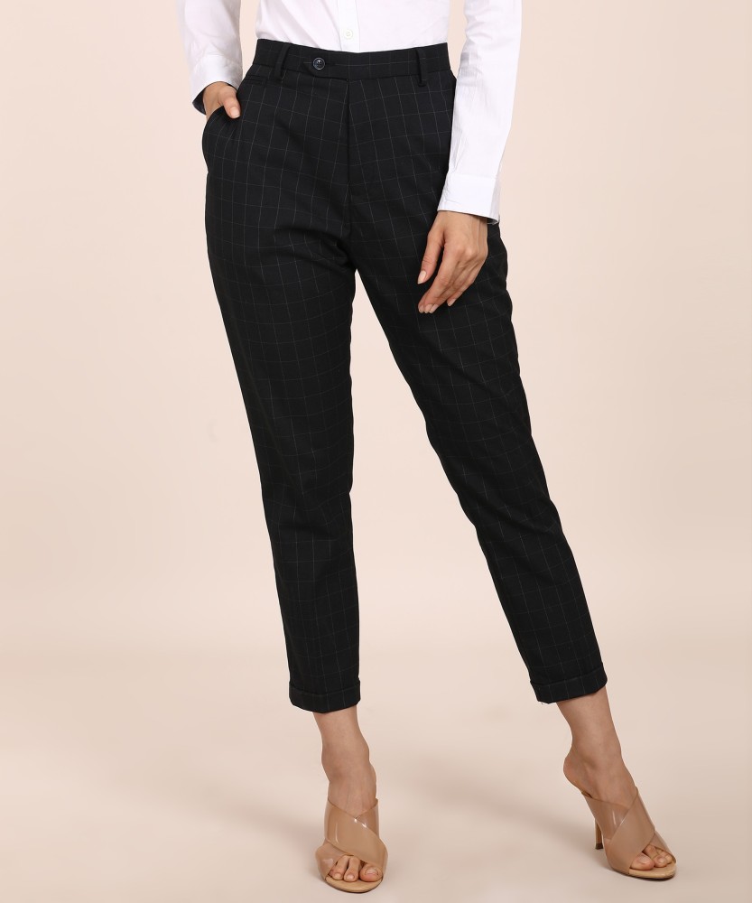 PETER ENGLAND Tapered Women Black Trousers - Buy PETER ENGLAND Tapered Women  Black Trousers Online at Best Prices in India