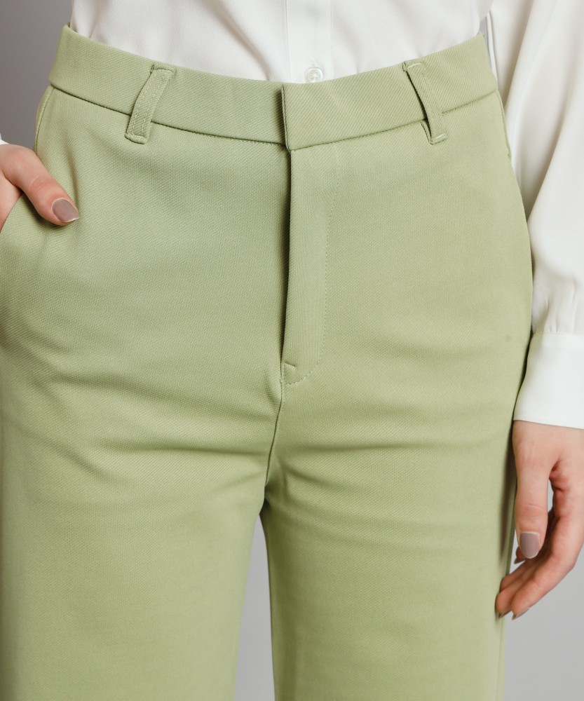 DRESSBASE Regular Fit Women Light Green Trousers - Buy DRESSBASE Regular  Fit Women Light Green Trousers Online at Best Prices in India