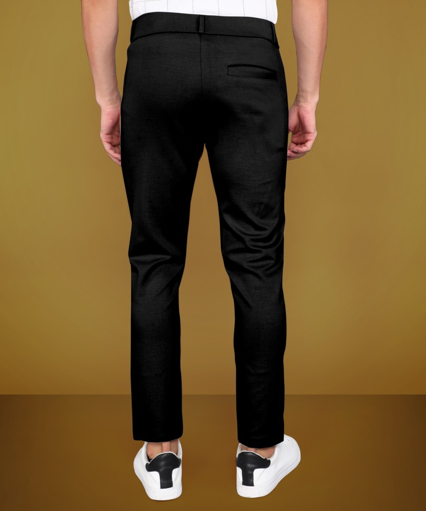 CRIMSOUNE CLUB Casual Trousers  Buy CRIMSOUNE CLUB Men Black Corduroy  Trousers Online  Nykaa Fashion