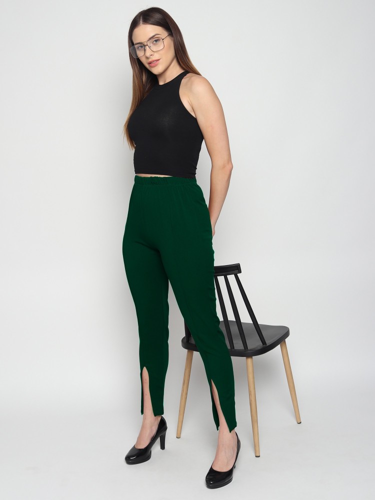 Dockstreet Solid Women Dark Green Track Pants - Buy Dockstreet