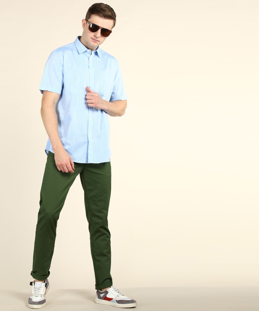 Buy UNITED COLORS OF BENETTON Solid Cotton Lycra Slim Fit Men's Trousers