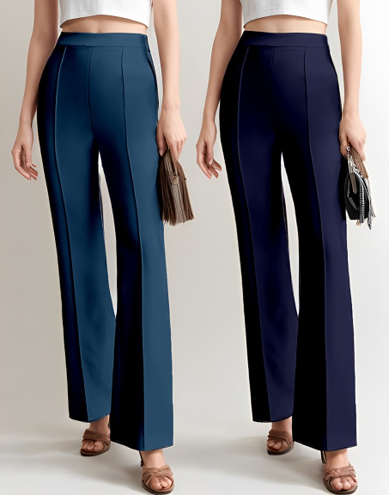 Selvia Regular Fit Women Blue Trousers - Buy Selvia Regular Fit