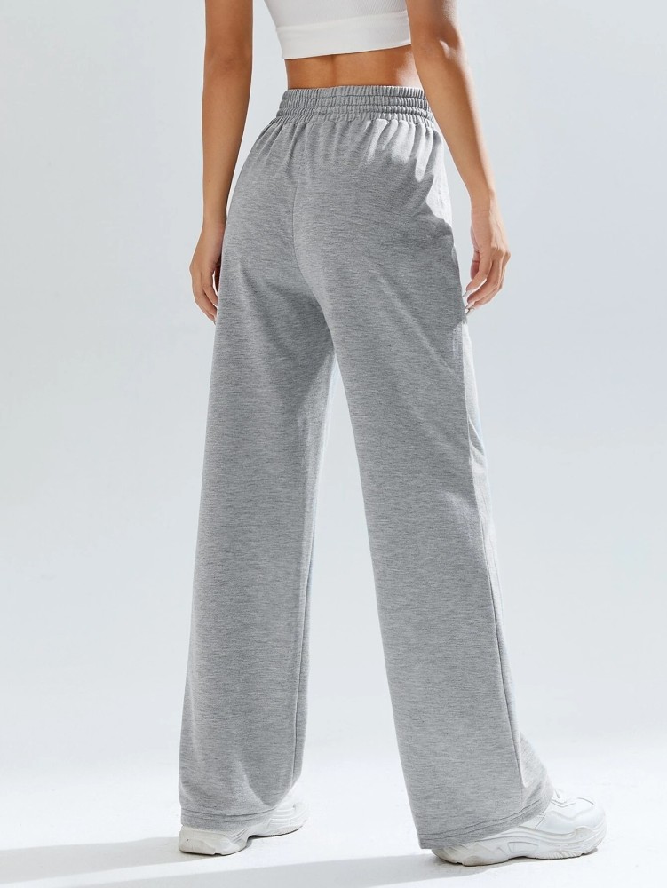 Solid Flare Leg Grey Womens Sweatpants (Women's)