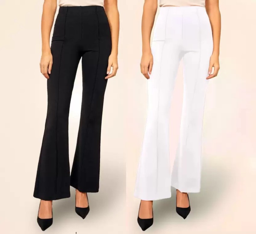 AND Women Solid Bell Bottom Trousers  Lifestyle Stores  Kurla  Mumbai