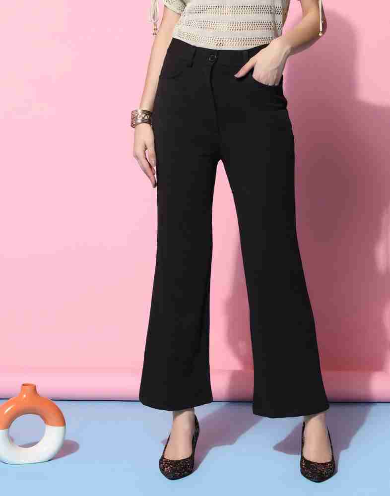 Selvia Regular Fit Women Black Trousers - Buy Selvia Regular Fit