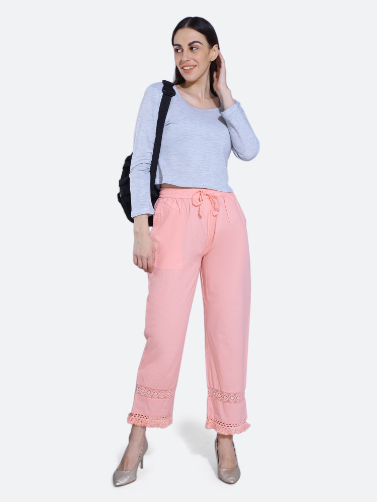 Buy Pink Trousers & Pants for Women by Fck-3 Online