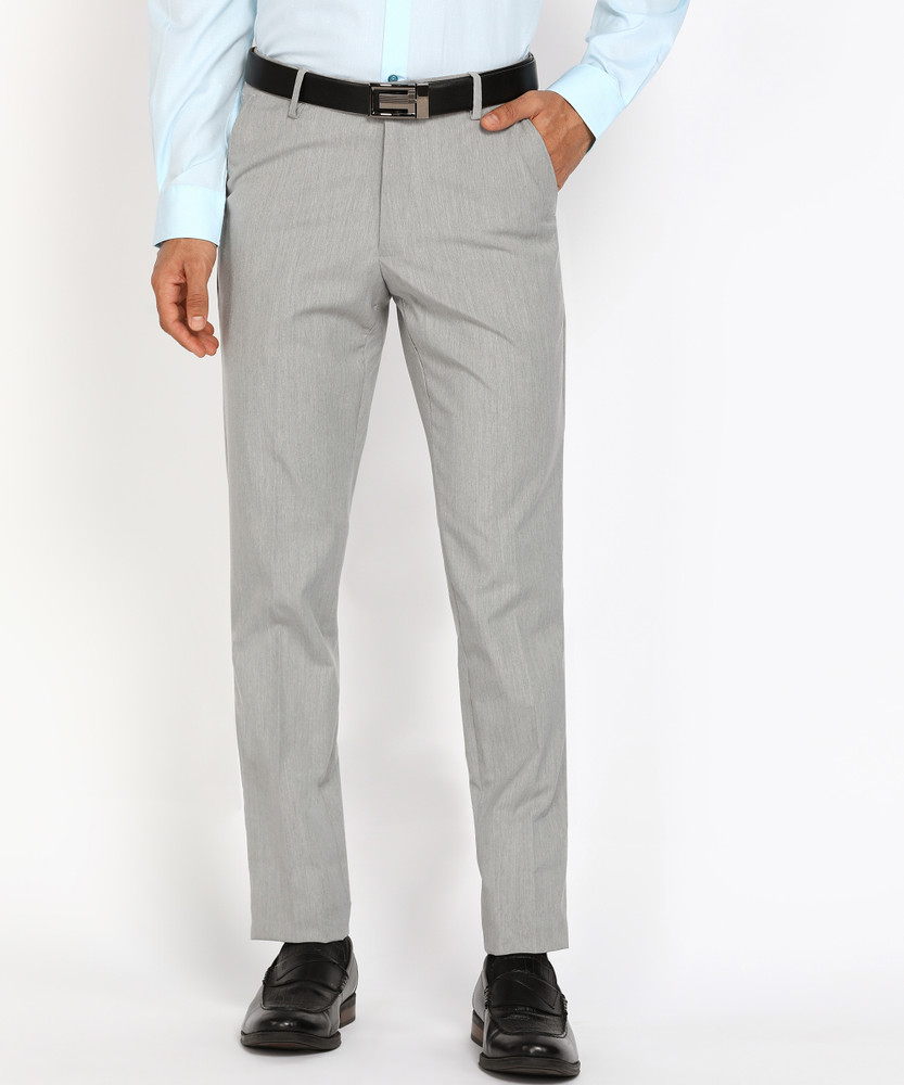 PETER ENGLAND Slim Fit Men Grey Trousers