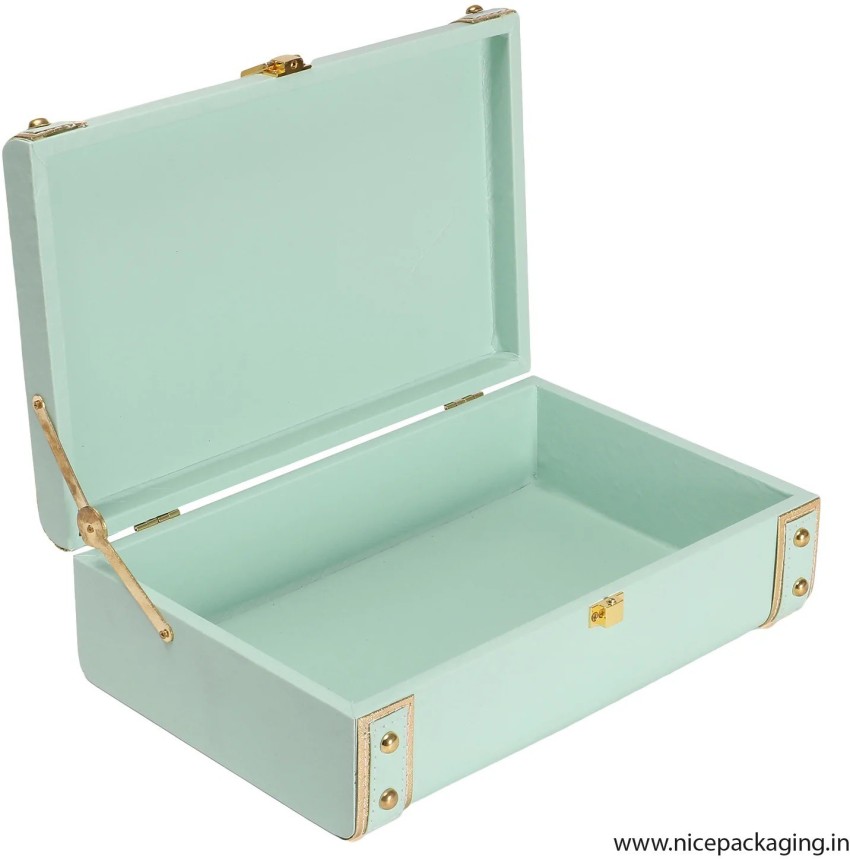 NICE PACKAGING Sage Green MDF Leatherite trunk box (1173T, 11x7x3