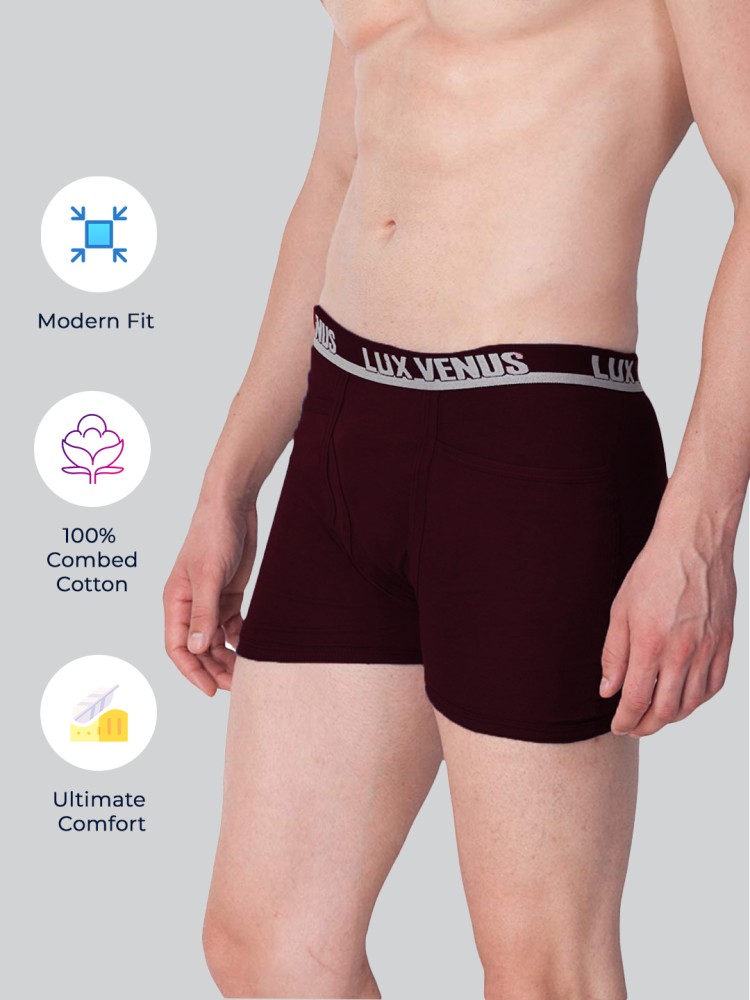 Buy LUX VENUS Men Pack Of 2 Assorted Outer Elastic Cotton Trunks - Trunk  for Men 22302620