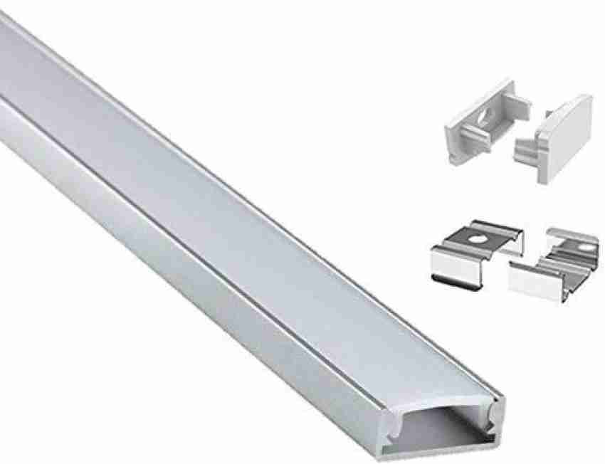 NOBLE ELECTRICALS Aluminium Profile/Channel For Led Light Strips (Pack Of  5, , Rectangular, Off White) 1 Metre Each Profiles With End Caps