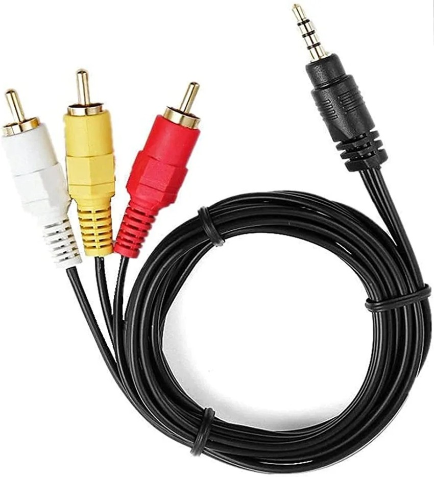 3.5mm Male Plug to 3 RCA Male Audio Video Cable