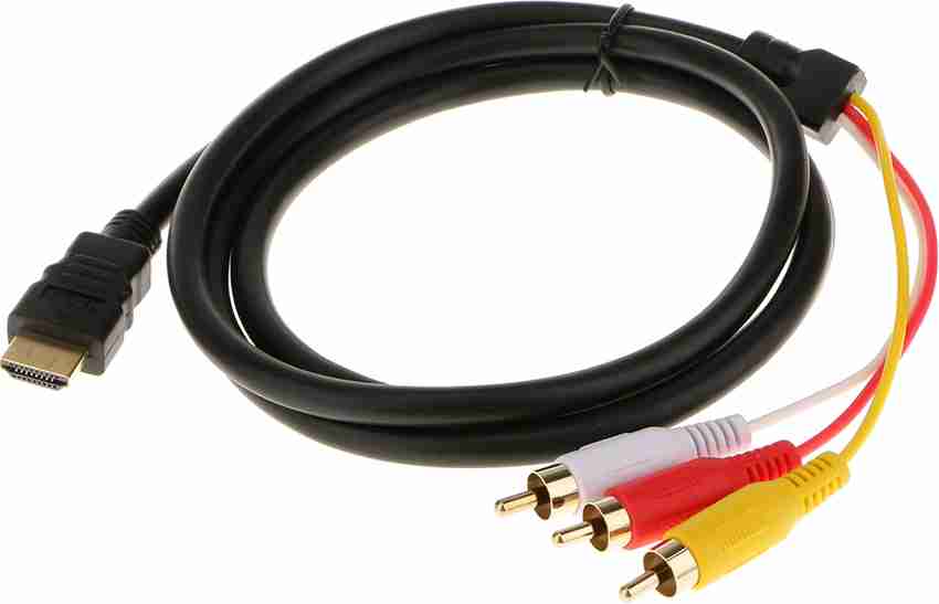 LoomTree TV out Cable 1.5M HDMI Male to 3 RCA Audio Video AV