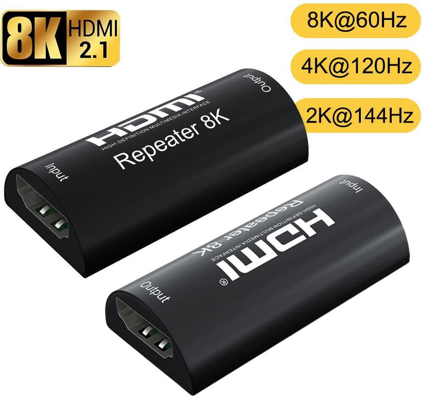 microware 8K HDMI Extender HDMI 2.1 Female To Female Repeater HDMI