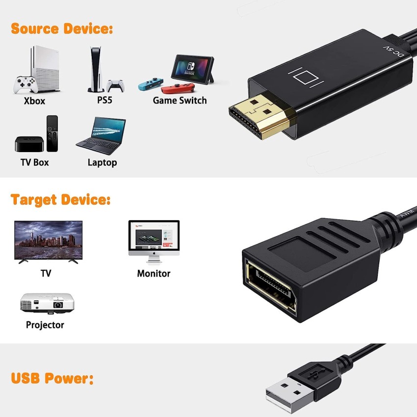 CABLE DISPLAYPORT DP A HDMI DE 1.80 METROS ULTRA HD 4K 30HZ TRAUTECH –  Compukaed