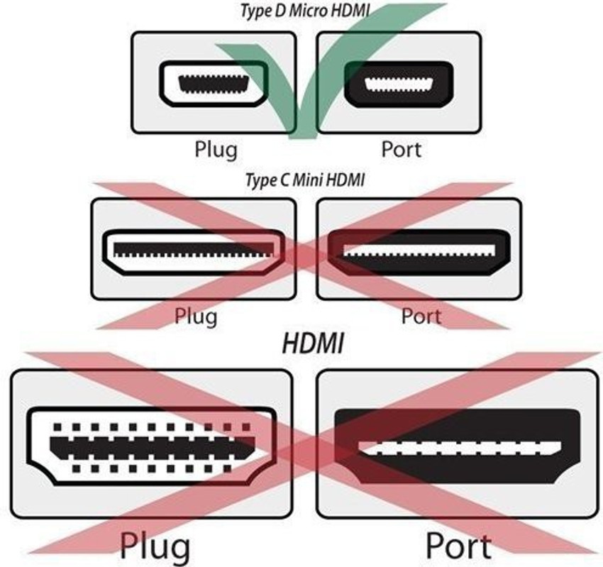 C E TV out Cable 6 Feet HDMI Type A to HDMI Micro Type D High
