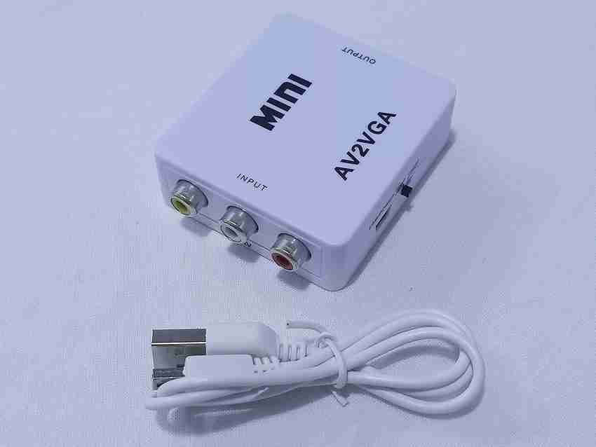 Shyama TV out Cable AV to VGA Adapter 1080P HD Mini VGA Converter RCA to VGA HD Video