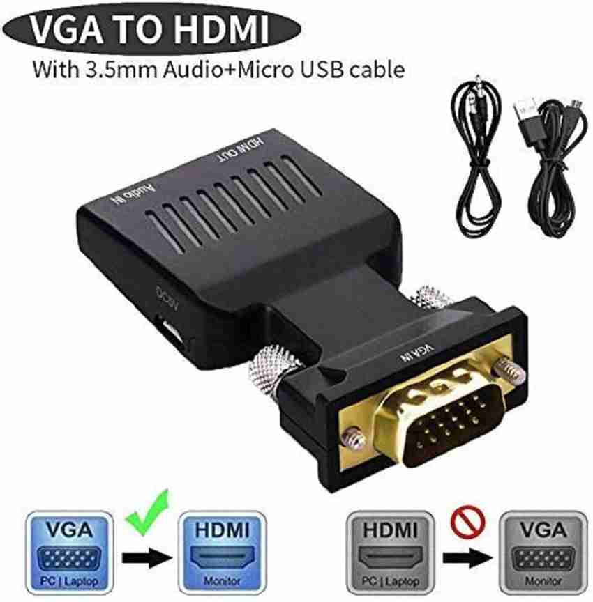 Mebako TV-out Cable VGA to HDMI Adapter Converter with Audio