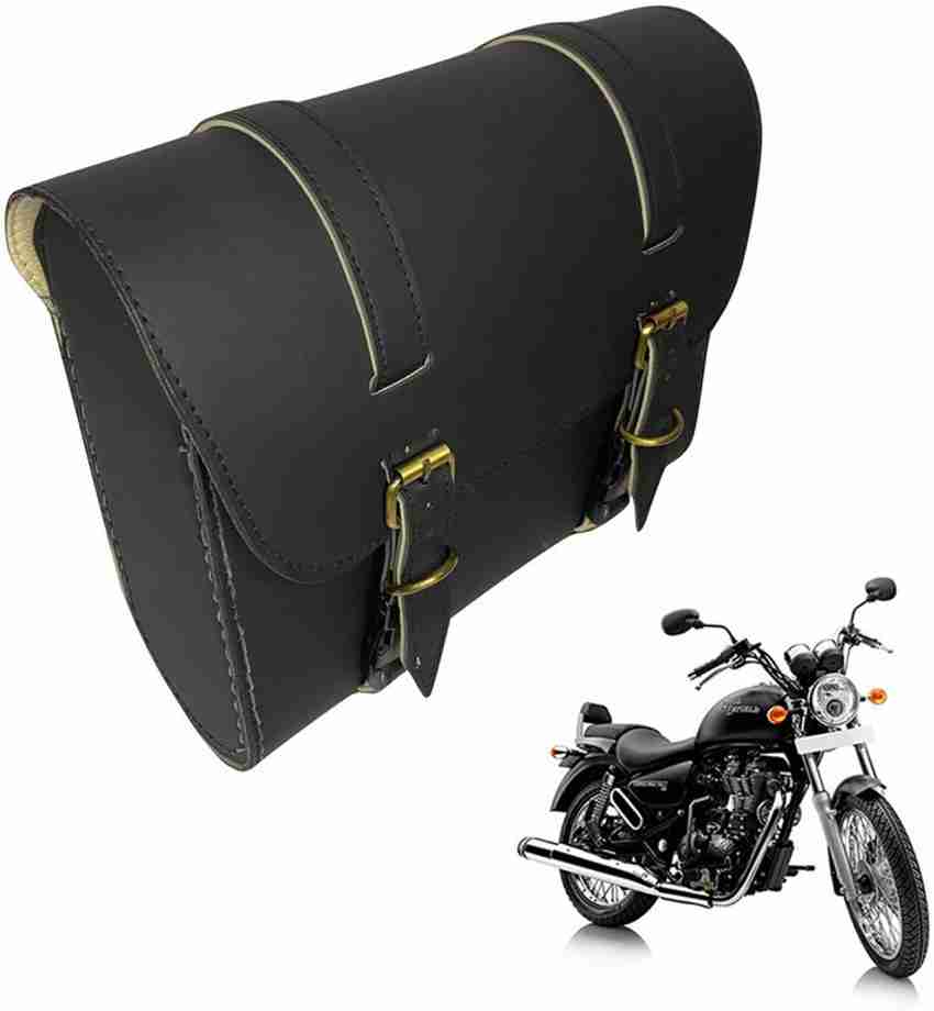 Dhe Best Bike Saddle Bag Golden Buckle for Royal Enfield Thunderbird 500 Type 1 Saddle Bag Black Leather Motorbike Saddlebag Price in India Buy Dhe Best Bike Saddle Bag Golden Buckle
