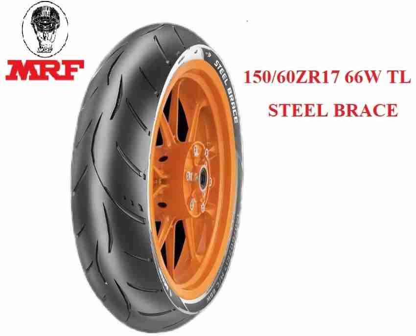 MRF 150 60 ZR17 66W TL STEEL BRACE RADIAL TYRE 150 60 ZR17 Rear Two Wheeler Tyre Price in India Buy MRF 150 60 ZR17 66W TL STEEL BRACE RADIAL TYRE 150 60 ZR17 Rear