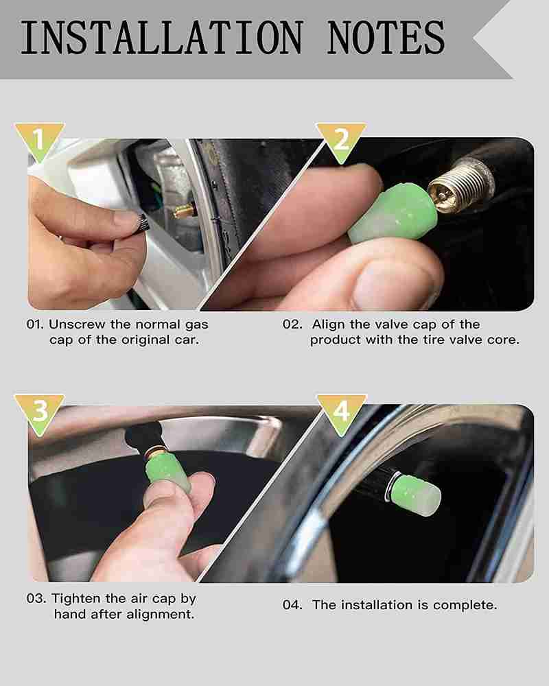 Motopex Dust Tire Valve Caps Green Valve Caps Tire Decoration Car