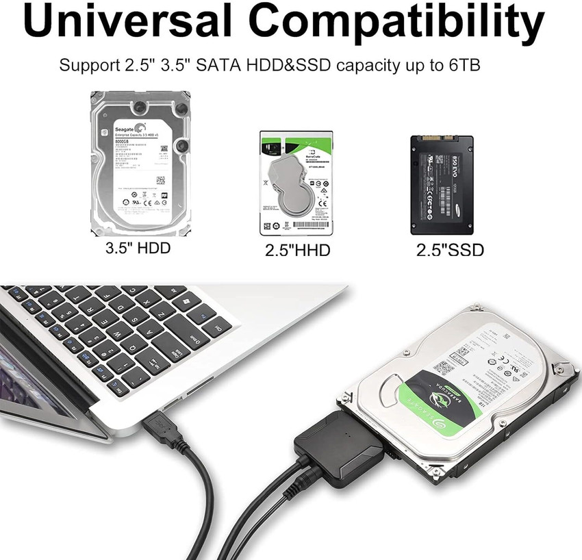 ULTRABYTES for 2.5 3. 12V 2A Adapter 5 Inch Desktop HDD SSD Hard Drive Disk Drive with USB Adapter ULTRABYTES Flipkart