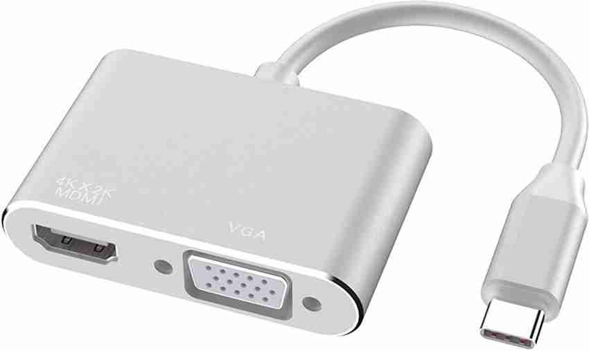Dye Type C to HDMI VGA Adapter 2 in 1 USB 3.1 Type C to VGA HDMI