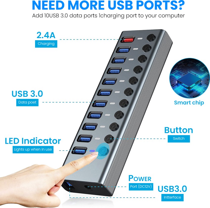 Verilux Desktop Computer Power Switch, Computer On/Off Switch