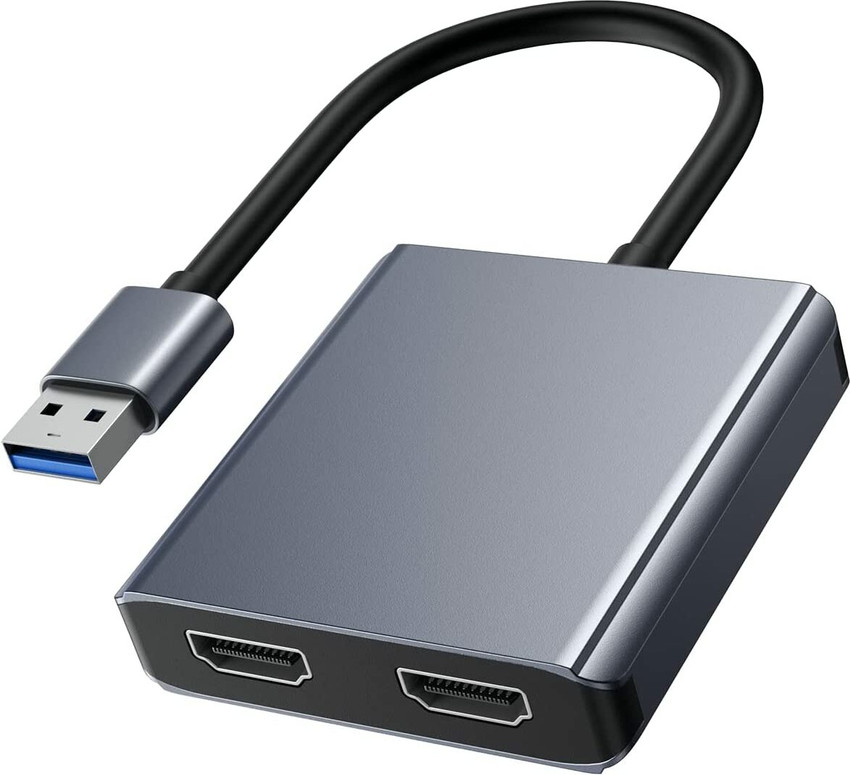 microware USB 3.0 to Dual HDMI Adapter for PC Laptop Projector