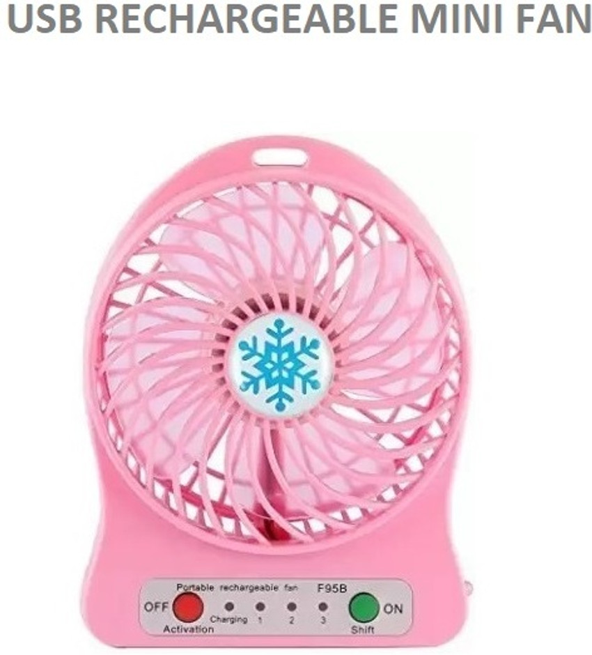 ZVR Rechargeable USB Fan Mini Charging Portable 3 Mode Wind Speed