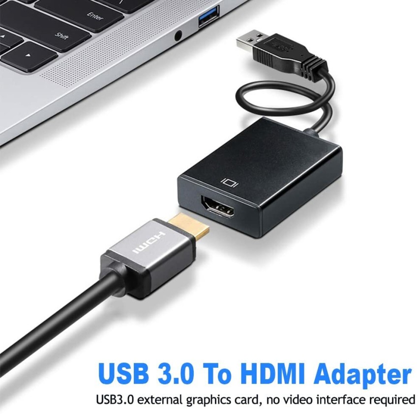 Adaptador USB a HDMI, cable USB 3.0/2.0 a HDMI, convertidor de video  multipantalla, PC portátil Windows 7 8 10, escritorio, laptop, PC, monitor