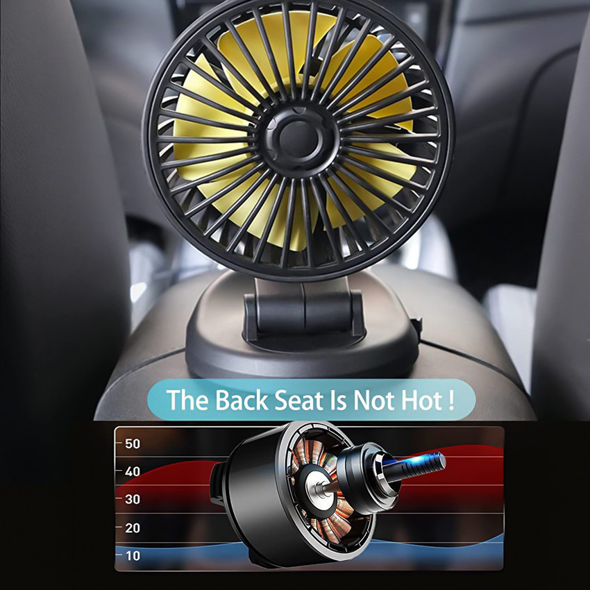 Verilux Car Fan Cigarette Lighter Powered Fan for 12V Vehicle360