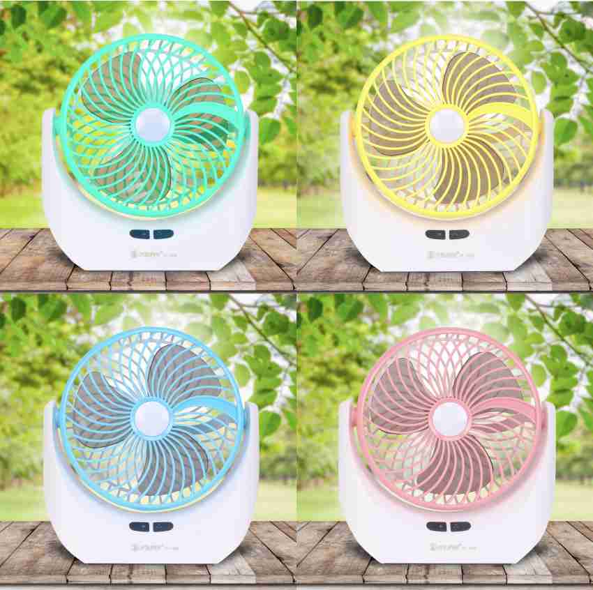 Portable Rechargeable Desk Fan air Cooler Mini Operated Desk 4 Adjustable  Speeds